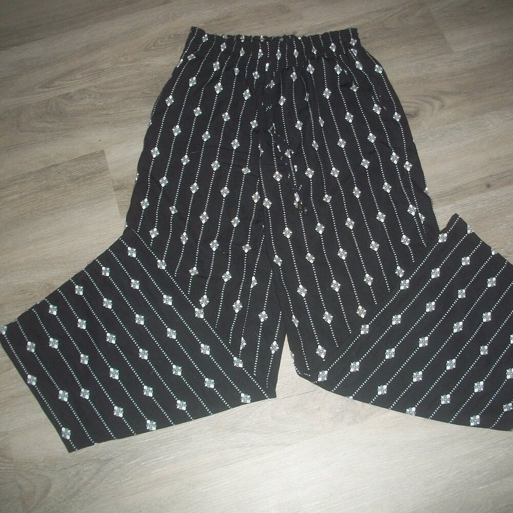 womens palazzo pants.wide leg.elastic waist.lightweight.size small